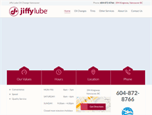 Tablet Screenshot of jiffylubevancouver.com